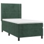 vidaXL Boxspringbett mit Matratze & LED Dunkelgrün 90x190 cm Samt vidaXL Boxspringbett mit Matratze & LED Dunkelgrün 90x190 cm Samt