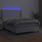 vidaXL Boxspringbett mit Matratze & LED Weiß 140x200 cm Kunstleder vidaXL Boxspringbett mit Matratze & LED Weiß 140x200 cm Kunstleder