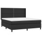vidaXL Boxspringbett mit Matratze & LED Schwarz 180x200 cm Kunstleder vidaXL Boxspringbett mit Matratze & LED Schwarz 180x200 cm Kunstleder