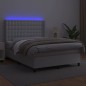 vidaXL Boxspringbett mit Matratze & LED Weiß 140x190 cm Kunstleder vidaXL Boxspringbett mit Matratze & LED Weiß 140x190 cm Kunstleder