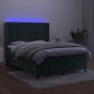vidaXL Boxspringbett mit Matratze & LED Dunkelgrün 140x190 cm Samt vidaXL Boxspringbett mit Matratze & LED Dunkelgrün 140x190 cm Samt