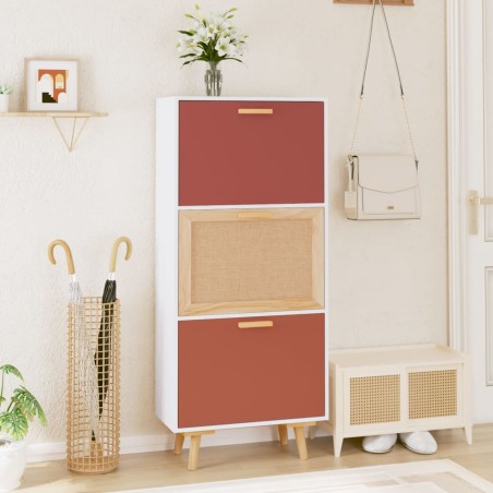 vidaXL Schuhschrank Weiß 52x25x120 cm Holzwerkstoff