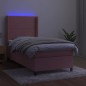 vidaXL Boxspringbett mit Matratze & LED Rosa 90x200 cm Samt vidaXL Boxspringbett mit Matratze & LED Rosa 90x200 cm Samt