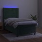 vidaXL Boxspringbett mit Matratze & LED Dunkelgrün 90x200 cm Samt vidaXL Boxspringbett mit Matratze & LED Dunkelgrün 90x200 cm Samt