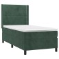vidaXL Boxspringbett mit Matratze & LED Dunkelgrün 90x200 cm Samt vidaXL Boxspringbett mit Matratze & LED Dunkelgrün 90x200 cm Samt