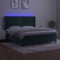 vidaXL Boxspringbett mit Matratze & LED Dunkelgrün 180x200 cm Samt vidaXL Boxspringbett mit Matratze & LED Dunkelgrün 180x200 cm Samt