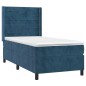 vidaXL Boxspringbett mit Matratze & LED Dunkelblau 90x200 cm Samt vidaXL Boxspringbett mit Matratze & LED Dunkelblau 90x200 cm Samt