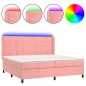 vidaXL Boxspringbett mit Matratze & LED Rosa 200x200 cm Samt vidaXL Boxspringbett mit Matratze & LED Rosa 200x200 cm Samt