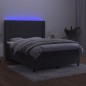 vidaXL Boxspringbett mit Matratze & LED Dunkelgrau 140x190 cm Samt vidaXL Boxspringbett mit Matratze & LED Dunkelgrau 140x190 cm Samt
