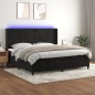 vidaXL Boxspringbett mit Matratze & LED Schwarz 200x200 cm Samt vidaXL Boxspringbett mit Matratze & LED Schwarz 200x200 cm Samt