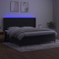 vidaXL Boxspringbett mit Matratze & LED Schwarz 200x200 cm Samt vidaXL Boxspringbett mit Matratze & LED Schwarz 200x200 cm Samt