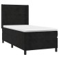 vidaXL Boxspringbett mit Matratze & LED Schwarz 90x190 cm Samt vidaXL Boxspringbett mit Matratze & LED Schwarz 90x190 cm Samt