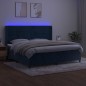 vidaXL Boxspringbett mit Matratze & LED Dunkelblau 200x200 cm Samt vidaXL Boxspringbett mit Matratze & LED Dunkelblau 200x200 cm Samt