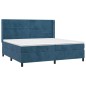 vidaXL Boxspringbett mit Matratze & LED Dunkelblau 200x200 cm Samt vidaXL Boxspringbett mit Matratze & LED Dunkelblau 200x200 cm Samt