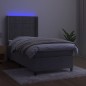 vidaXL Boxspringbett mit Matratze & LED Hellgrau 80x200 cm Samt vidaXL Boxspringbett mit Matratze & LED Hellgrau 80x200 cm Samt