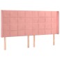 vidaXL Boxspringbett mit Matratze & LED Rosa 160x200 cm Samt vidaXL Boxspringbett mit Matratze & LED Rosa 160x200 cm Samt