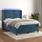 vidaXL Boxspringbett mit Matratze & LED Dunkelblau 140x200 cm Samt vidaXL Boxspringbett mit Matratze & LED Dunkelblau 140x200 cm Samt