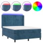 vidaXL Boxspringbett mit Matratze & LED Dunkelblau 140x200 cm Samt vidaXL Boxspringbett mit Matratze & LED Dunkelblau 140x200 cm Samt