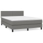 vidaXL Boxspringbett mit Matratze Dunkelgrau 140x190 cm Stoff vidaXL Boxspringbett mit Matratze Dunkelgrau 140x190 cm Stoff