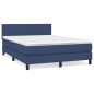 vidaXL Boxspringbett mit Matratze Blau 140x200 cm Stoff vidaXL Boxspringbett mit Matratze Blau 140x200 cm Stoff