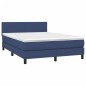 vidaXL Boxspringbett mit Matratze Blau 140x200 cm Stoff vidaXL Boxspringbett mit Matratze Blau 140x200 cm Stoff