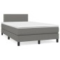 vidaXL Boxspringbett mit Matratze Dunkelgrau 120x200 cm Stoff vidaXL Boxspringbett mit Matratze Dunkelgrau 120x200 cm Stoff