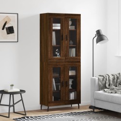 vidaXL Highboard Braun Eichen-Optik 69,5x34x180 cm Holzwerkstoff