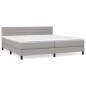 vidaXL Boxspringbett mit Matratze Hellgrau 200x200 cm Stoff vidaXL Boxspringbett mit Matratze Hellgrau 200x200 cm Stoff