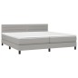 vidaXL Boxspringbett mit Matratze Hellgrau 200x200 cm Stoff vidaXL Boxspringbett mit Matratze Hellgrau 200x200 cm Stoff