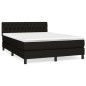 vidaXL Boxspringbett mit Matratze Schwarz 140x200 cm Stoff vidaXL Boxspringbett mit Matratze Schwarz 140x200 cm Stoff