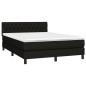 vidaXL Boxspringbett mit Matratze Schwarz 140x200 cm Stoff vidaXL Boxspringbett mit Matratze Schwarz 140x200 cm Stoff