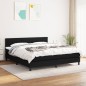 vidaXL Boxspringbett mit Matratze Schwarz 160x200 cm Stoff vidaXL Boxspringbett mit Matratze Schwarz 160x200 cm Stoff