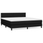 vidaXL Boxspringbett mit Matratze Schwarz 160x200 cm Stoff vidaXL Boxspringbett mit Matratze Schwarz 160x200 cm Stoff