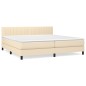 vidaXL Boxspringbett mit Matratze Creme 200x200 cm Stoff vidaXL Boxspringbett mit Matratze Creme 200x200 cm Stoff