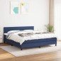 vidaXL Boxspringbett mit Matratze Blau 160x200 cm Stoff vidaXL Boxspringbett mit Matratze Blau 160x200 cm Stoff