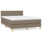 vidaXL Boxspringbett mit Matratze Taupe 140x190 cm Stoff vidaXL Boxspringbett mit Matratze Taupe 140x190 cm Stoff