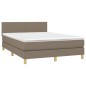 vidaXL Boxspringbett mit Matratze Taupe 140x190 cm Stoff vidaXL Boxspringbett mit Matratze Taupe 140x190 cm Stoff