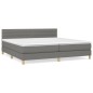 vidaXL Boxspringbett mit Matratze Dunkelgrau 200x200 cm Stoff vidaXL Boxspringbett mit Matratze Dunkelgrau 200x200 cm Stoff