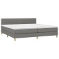 vidaXL Boxspringbett mit Matratze Dunkelgrau 200x200 cm Stoff vidaXL Boxspringbett mit Matratze Dunkelgrau 200x200 cm Stoff