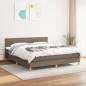 vidaXL Boxspringbett mit Matratze Taupe 180x200 cm Stoff vidaXL Boxspringbett mit Matratze Taupe 180x200 cm Stoff