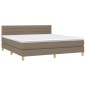 vidaXL Boxspringbett mit Matratze Taupe 180x200 cm Stoff vidaXL Boxspringbett mit Matratze Taupe 180x200 cm Stoff