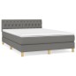 vidaXL Boxspringbett mit Matratze Dunkelgrau 140x200 cm Stoff vidaXL Boxspringbett mit Matratze Dunkelgrau 140x200 cm Stoff