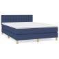 vidaXL Boxspringbett mit Matratze Blau 140x190 cm Stoff vidaXL Boxspringbett mit Matratze Blau 140x190 cm Stoff