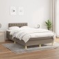 vidaXL Boxspringbett mit Matratze Taupe 120x200 cm Stoff vidaXL Boxspringbett mit Matratze Taupe 120x200 cm Stoff