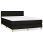 vidaXL Boxspringbett mit Matratze Schwarz 140x190 cm Stoff vidaXL Boxspringbett mit Matratze Schwarz 140x190 cm Stoff