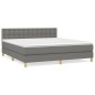 vidaXL Boxspringbett mit Matratze Dunkelgrau 180x200 cm Stoff vidaXL Boxspringbett mit Matratze Dunkelgrau 180x200 cm Stoff