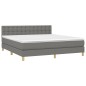vidaXL Boxspringbett mit Matratze Dunkelgrau 180x200 cm Stoff vidaXL Boxspringbett mit Matratze Dunkelgrau 180x200 cm Stoff