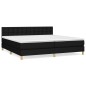 vidaXL Boxspringbett mit Matratze Schwarz 200x200 cm Stoff vidaXL Boxspringbett mit Matratze Schwarz 200x200 cm Stoff