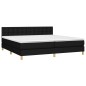 vidaXL Boxspringbett mit Matratze Schwarz 200x200 cm Stoff vidaXL Boxspringbett mit Matratze Schwarz 200x200 cm Stoff