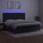 vidaXL Boxspringbett mit Matratze & LED Schwarz 200x200 cm Samt vidaXL Boxspringbett mit Matratze & LED Schwarz 200x200 cm Samt